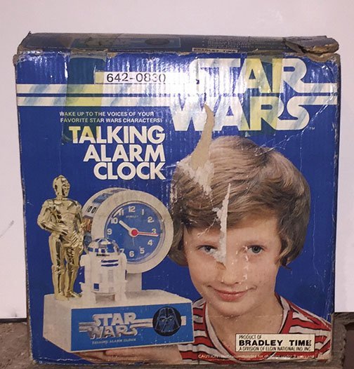 Star Wars talking alarm clock by Bradley Time, mint in the box with instructions. Estimate: $200-$300. Jasper52 image