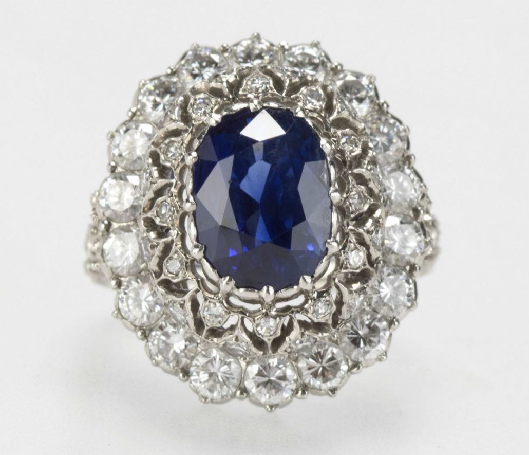 Natural Ceylon sapphire and diamond ring by Buccellati. Estimate: $12,000-$15,000. John Moran Auctioneers image
