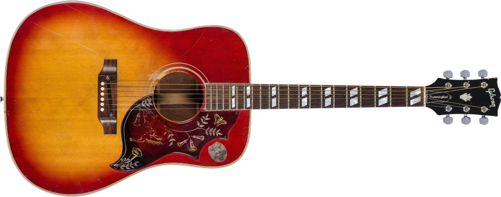 Janis Joplin's 1969 Gibson Hummingbird acoustic guitar. Heritage Auctions image