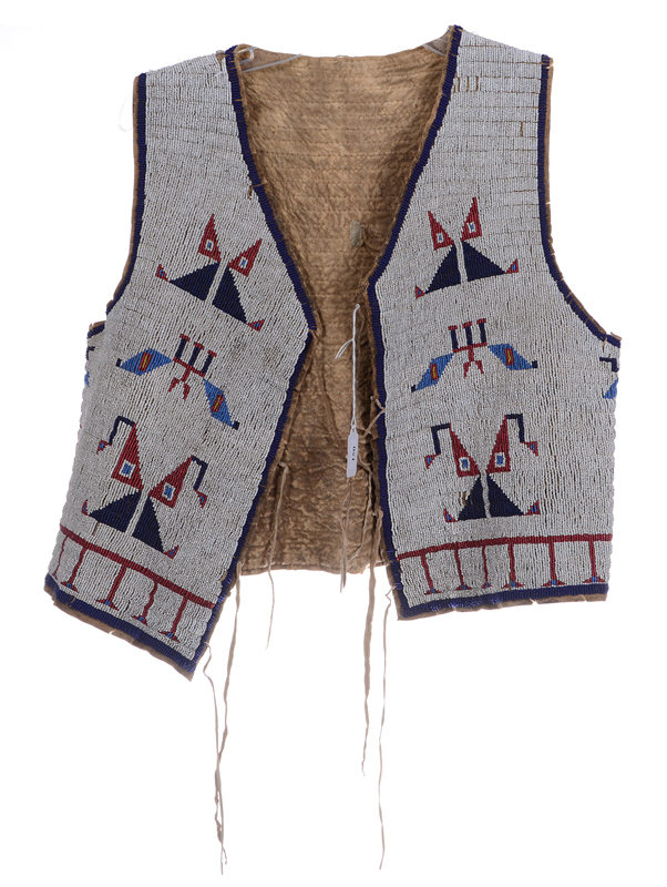 Rare, authentic beaded Sioux Indian vest boasting exceptional detail and quality. Woody Auction image