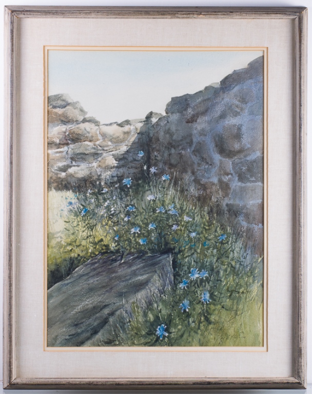 Ray Ellis ‘Chickory’ landscape watercolor, framed. Bremo Auctions image