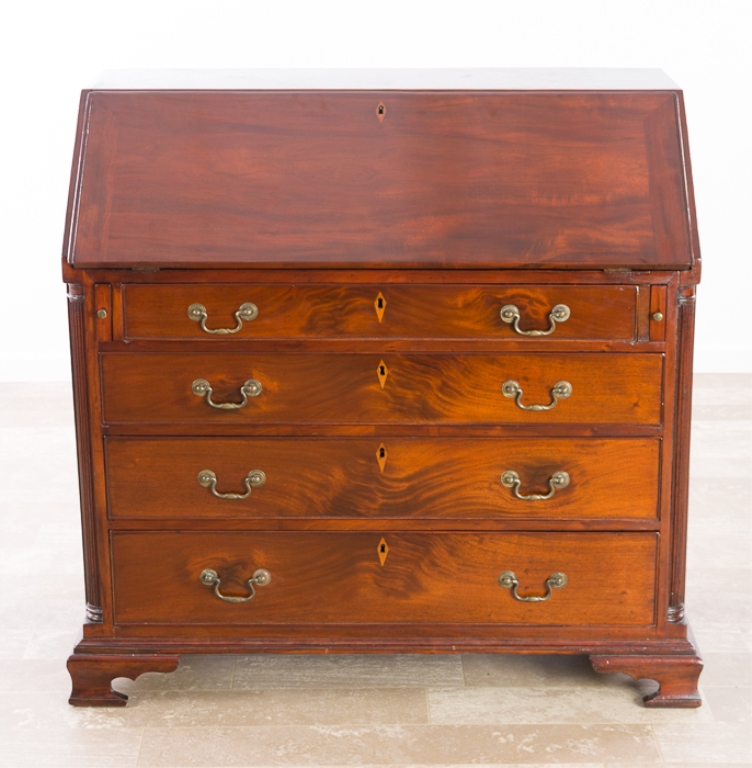 Mid-Atlantic mahogany slant-front desk, circa 1790s. Bremo Auctions image