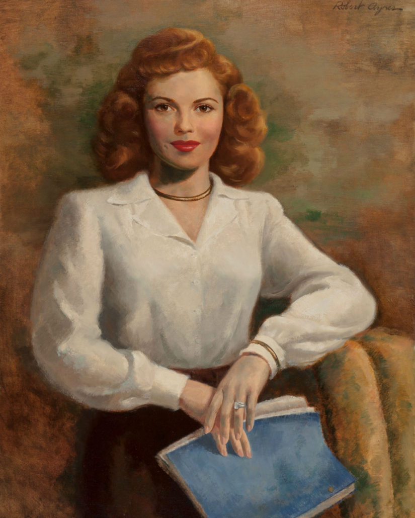 Portrait of Shirley Temple painted by illustrator Robert Temple Ayres. Heritage Auctions image