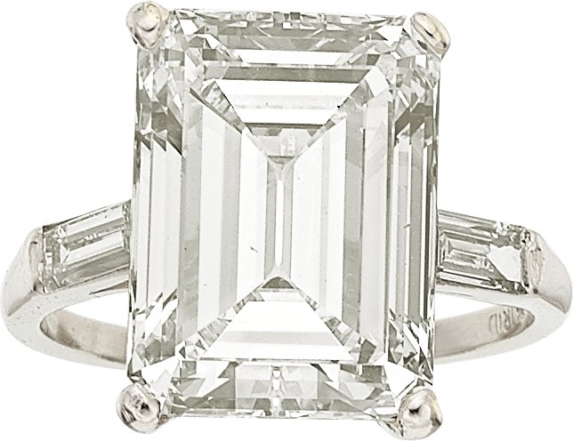 Shirley Temple Black's 8-carat diamond, platinum ring (est. $75,000). Heritage Auctions image 