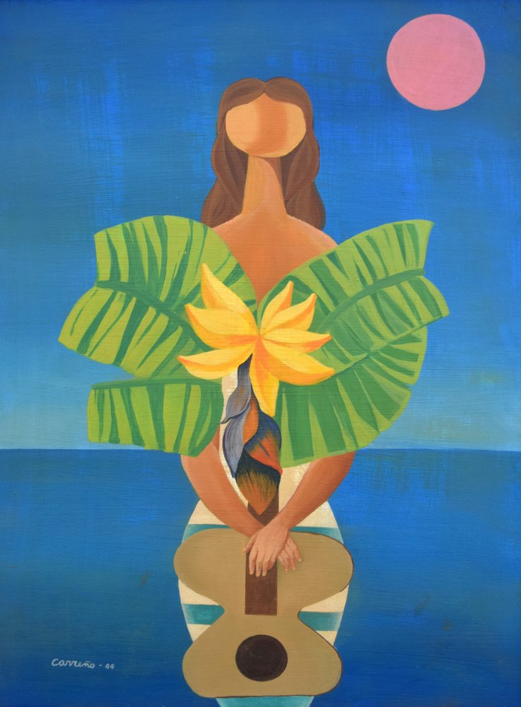 Mario Carreno (Cuban/American, 1913-1999), ‘Flower Girl,’ mixed media on board, signed, 1944, 21 1/4 x 16 inches. Estimate: $20,000-$30,000. Palm Beach Modern Auctions image