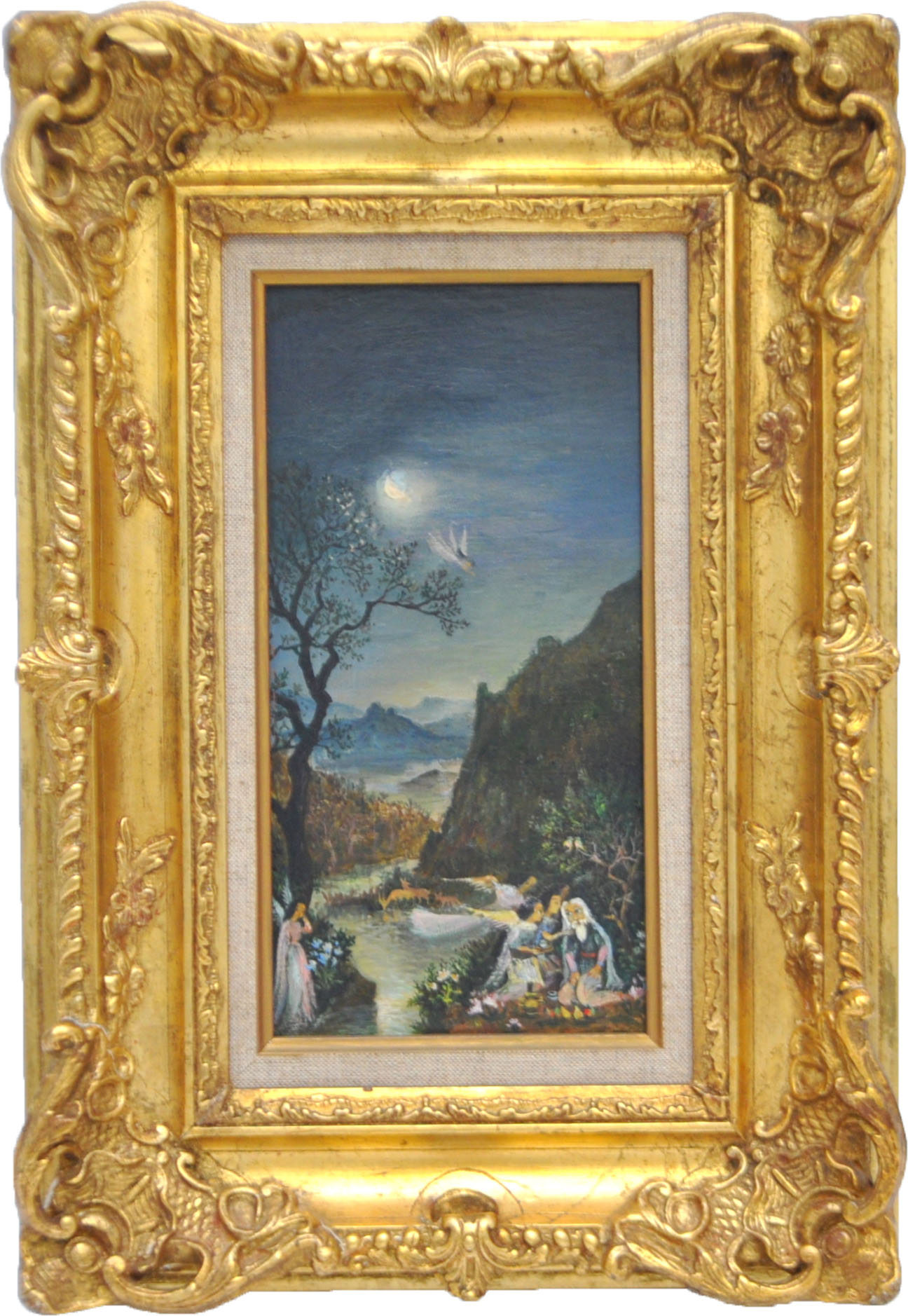 Jean Raffy Le Persan (French. 1920-2008) Surrealist painting, ‘Reveries II,’ frame measures 12 x 17 x 2 inches. Estimate: $1,200-$1,600. Charleston Estate Auctions image