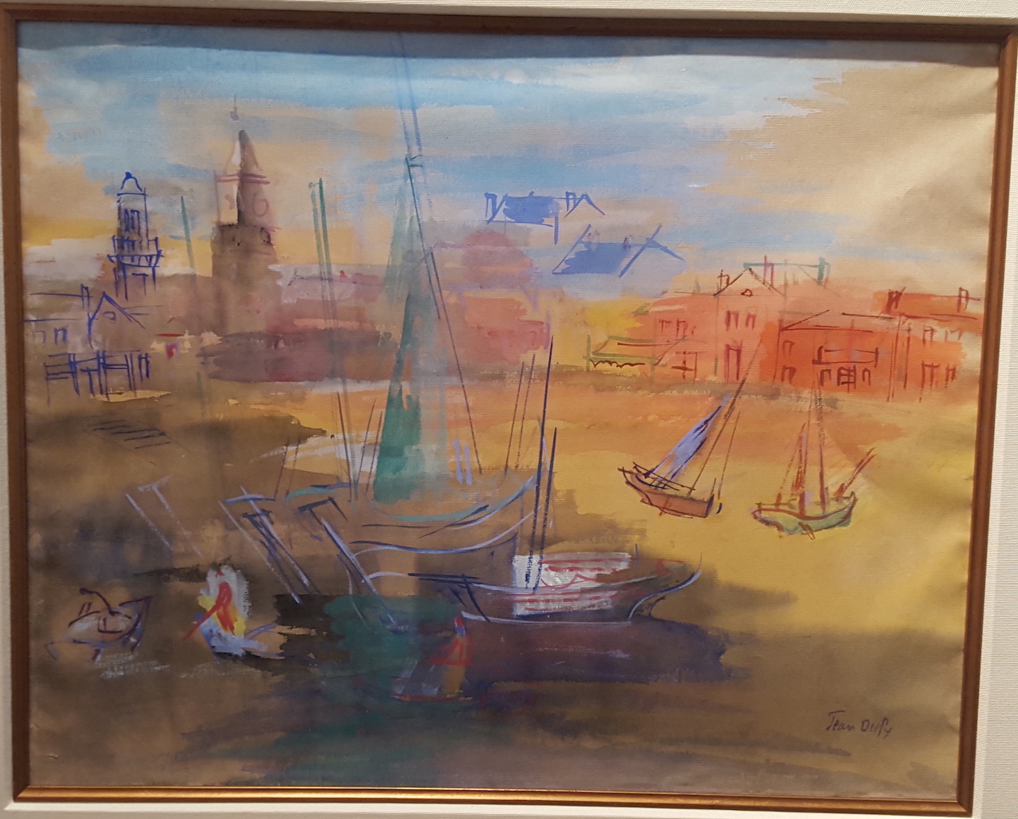 Jean Dufy (French, 1888-1964), ‘Harbor Scene,’ watercolor and gouache, 16 1/2 x 23 5/8 inches, circa 1928. Estimate: $18,000-$25,000. Carlyle Galleries International image