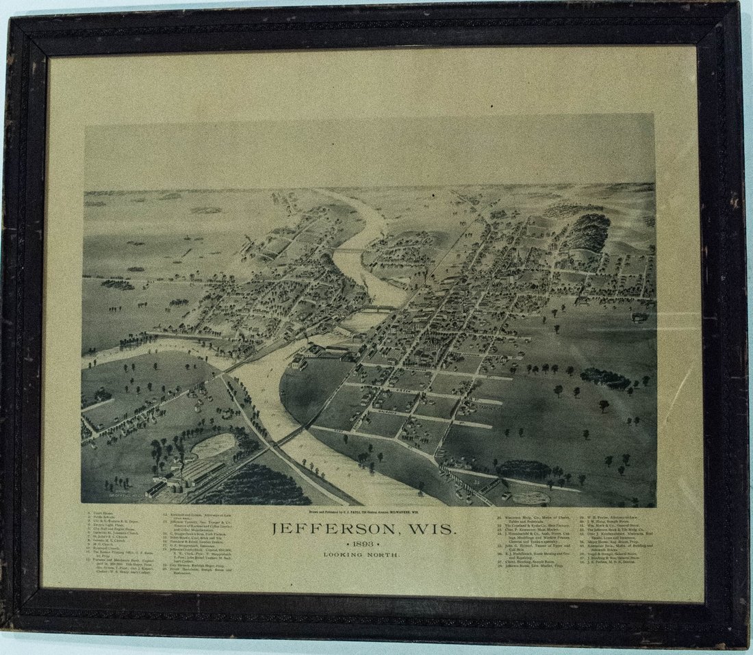 ‘Jefferson, Wisconsin, 1893, Looking North,’ C. Pauli, Milwaukee, 16.6 x 20.3 inches. Estimate: $500-$1,000. Jasper52 image 