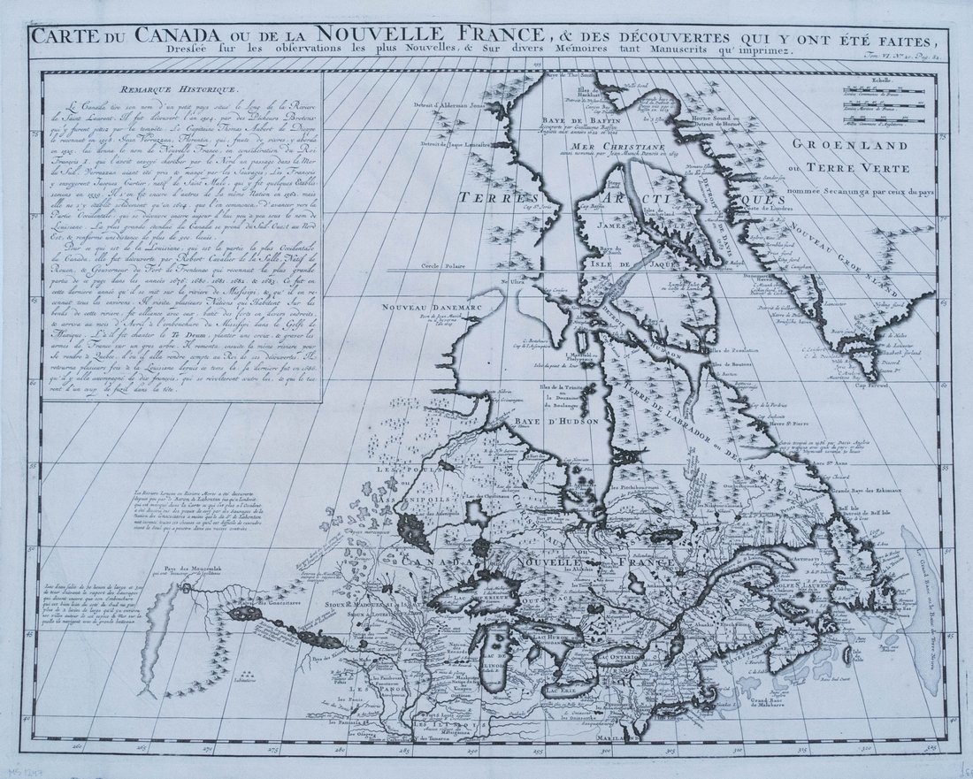 ‘Carte du Canada ou de la Nouvelle France … ’ H. Chatelain, Amsterdam, 1719, 15.8 x 20 inches. Estimate: $600-$850. Jasper52 image 