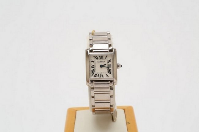 Solid white gold Cartier Tank watch, quartz movement, circa 2000. Estimate: $6,500-$8,000. Jasper52 image 