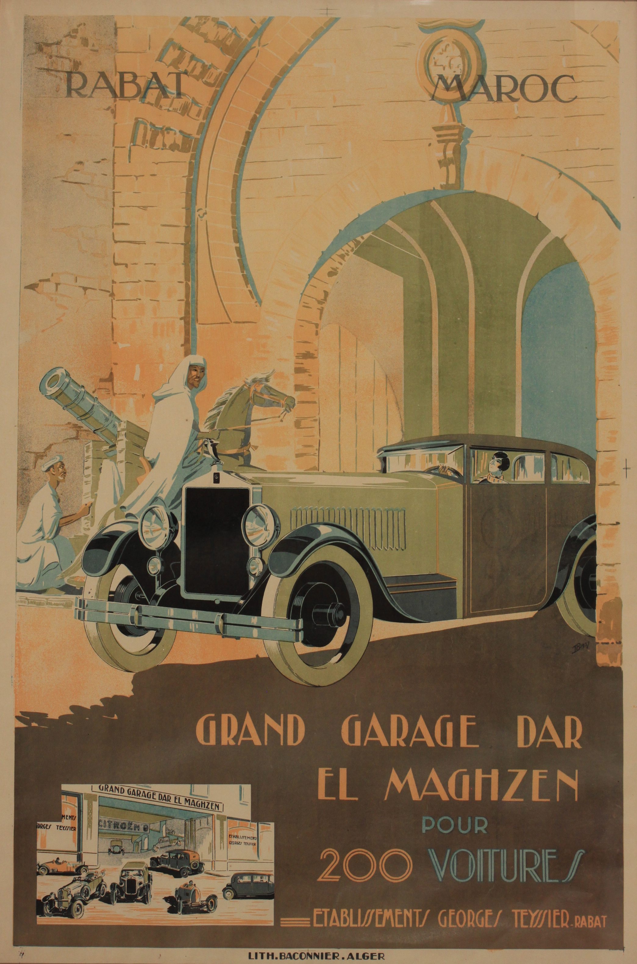 Grand Garage Dar El Maghzen in Rabat, Morocco, 1927. Onslows image