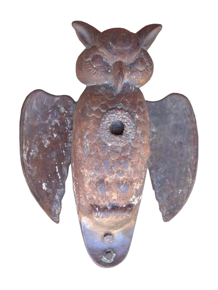 Figural cast-iron owl carnival target, pre-World War II, mechanical wings. Estimate $5,000-$8,000. Jasper52 image