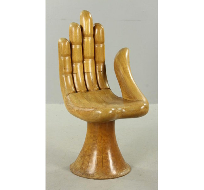 Pedro Friedeberg (Mexican, b. 1937-) sculptural hand chair, est. $7,500-$12,500