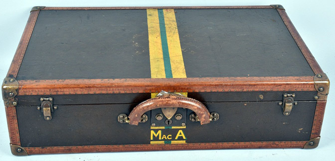 One of three Louis Vuitton suitcases owned by and monogrammed for Gen. Douglas MacArthur, each accompanied by a COA from the Louis Vuitton Museum in Paris, est. $6,000-$10,000