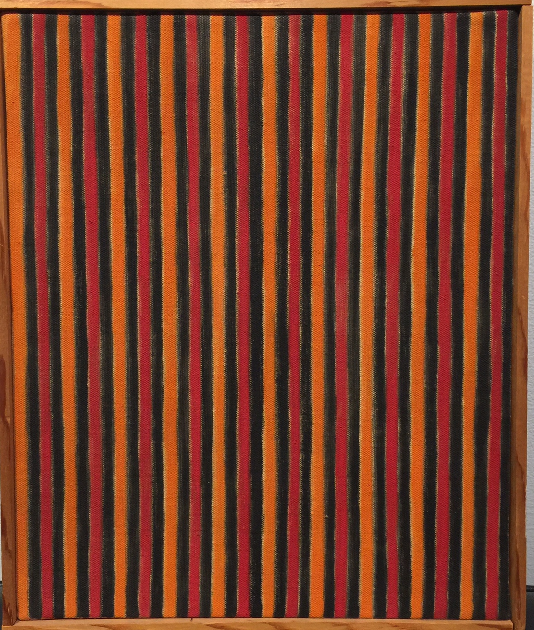 Gene Davis, ‘Black-Red-Orange,’ 1958, oil on canvas, 12 1/4 × 10 inches. Estimate: $25,000-$35,000. Carlyle Galleries International image