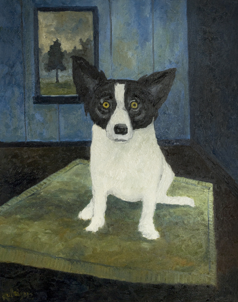 Portrait of Tiffany, who inspired the blue dog, George Rodrigue