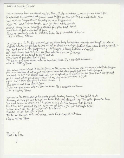 Bob Dylan lyrics
