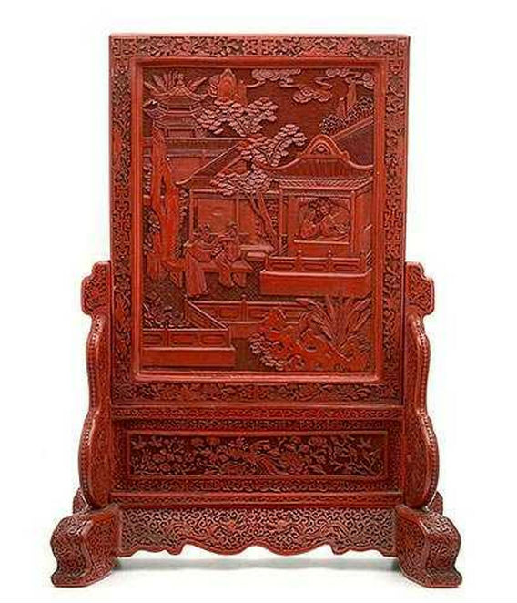 Chinese lacquerware carved