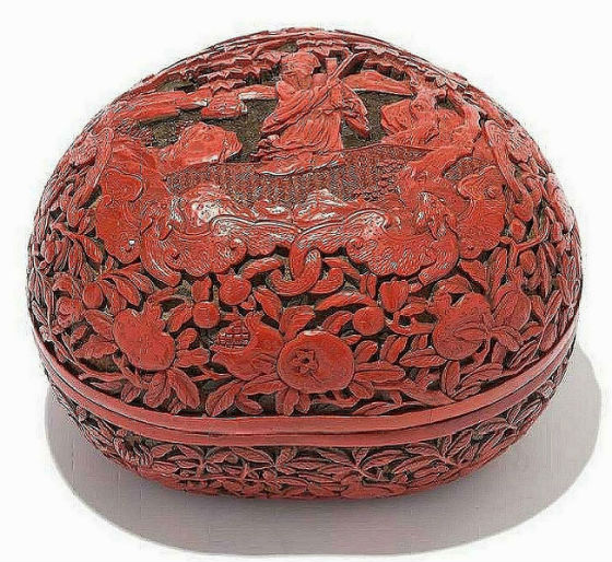 Chinese lacquerware carved
