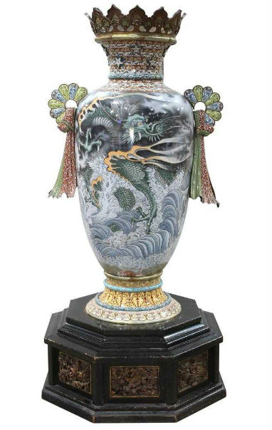 18th century Chinese cloisonné urn