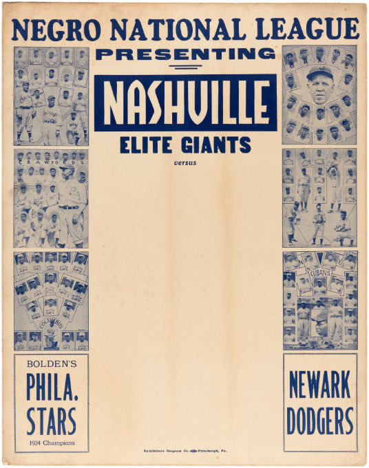 Pittsburgh Crawfords vs Nashville Negro League Game Promo Poster 8x10 Photo 