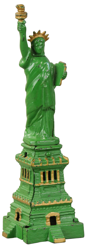 Statue of Liberty cast-iron still bank. Sold for $6,000