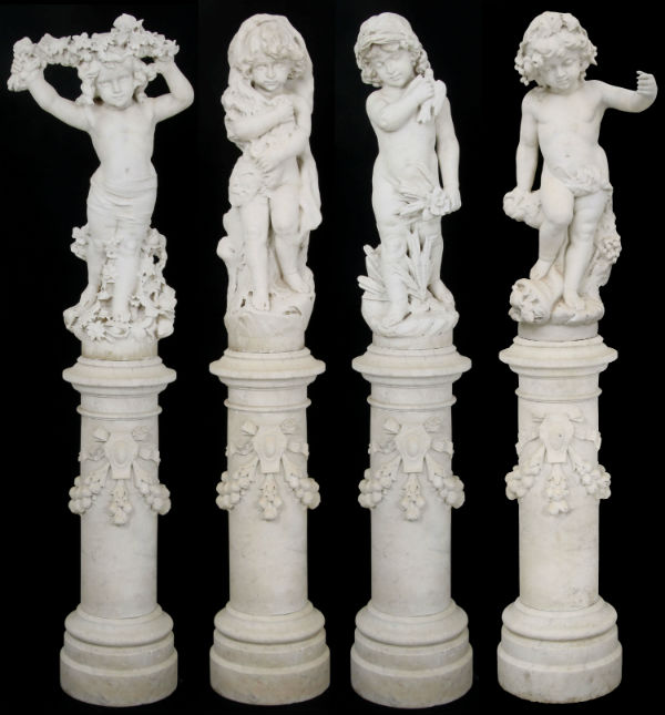  A lot of 19th century ‘Four Seasons’ carved marble sculptures ($20,000-$30,000) are set on matching carved bases. Fontaine’s image 