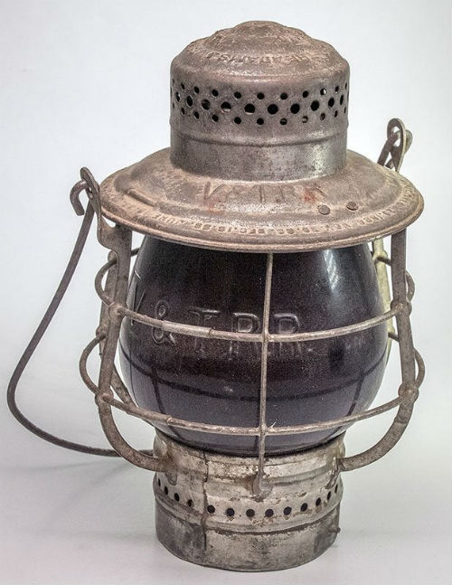 Metal  Glass Antique Railroad Lamp Vintage Railroad Lamp Collectible Railroad Lantern