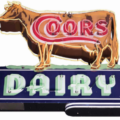 Coors cow sign