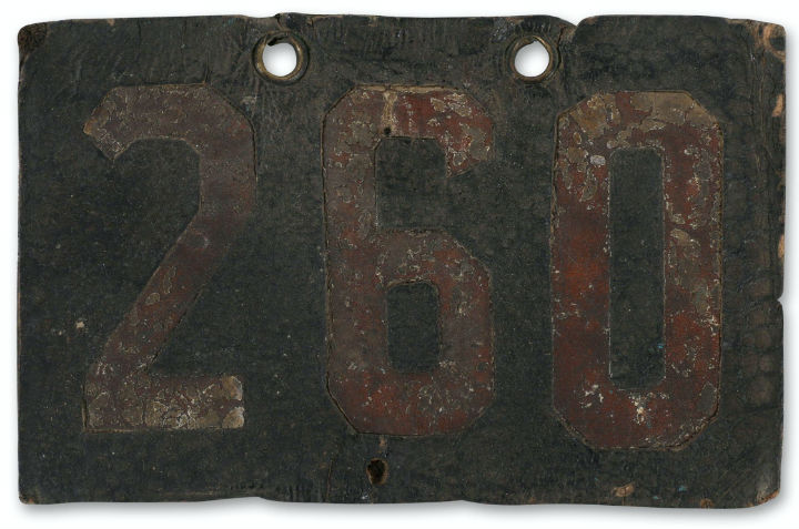 1907 motorcycle license plate