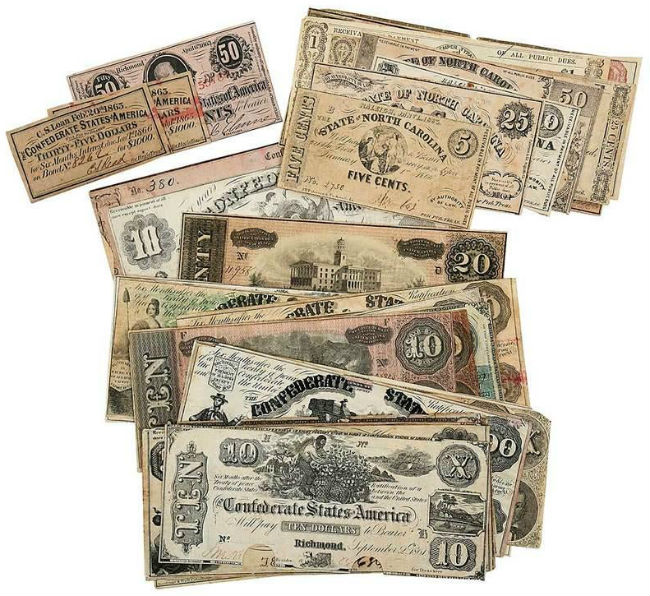 Confederate paper money sold for $2,400