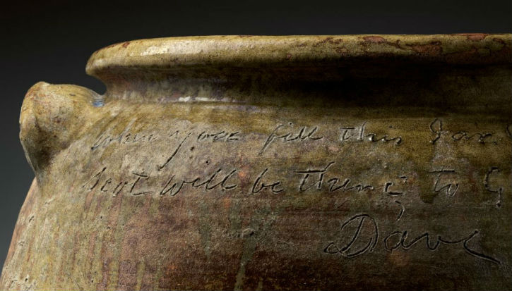 inscribed jar by David Drake