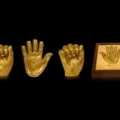 Gold casts of Nelson Mandela’s hands