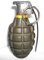 Grenade on display at Gettysburg