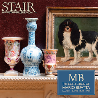 Stair to auction property of designer Mario Buatta, Mar. 13-14