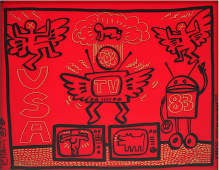 Rare Keith Haring artwork unframed, photo&#8217;d prior to May 2 auction