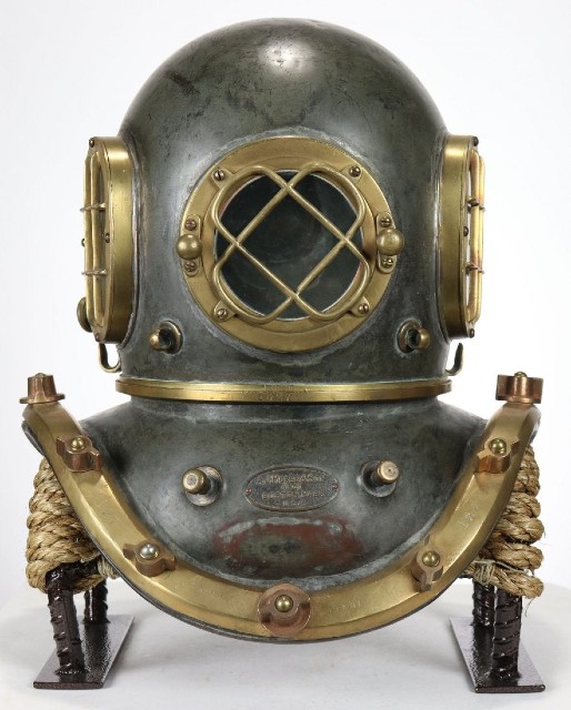 Retro Antique Morse Brass Diving Scuba SCA Divers US Navy V Divers Deep Mark Helmet 