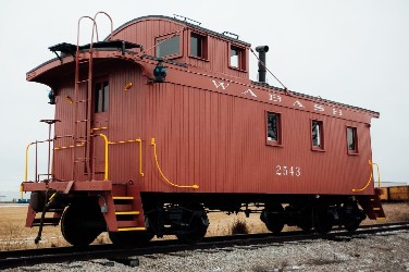 wooden caboose