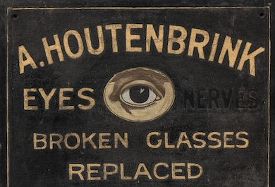 Image of vintage eye doctor trade sign