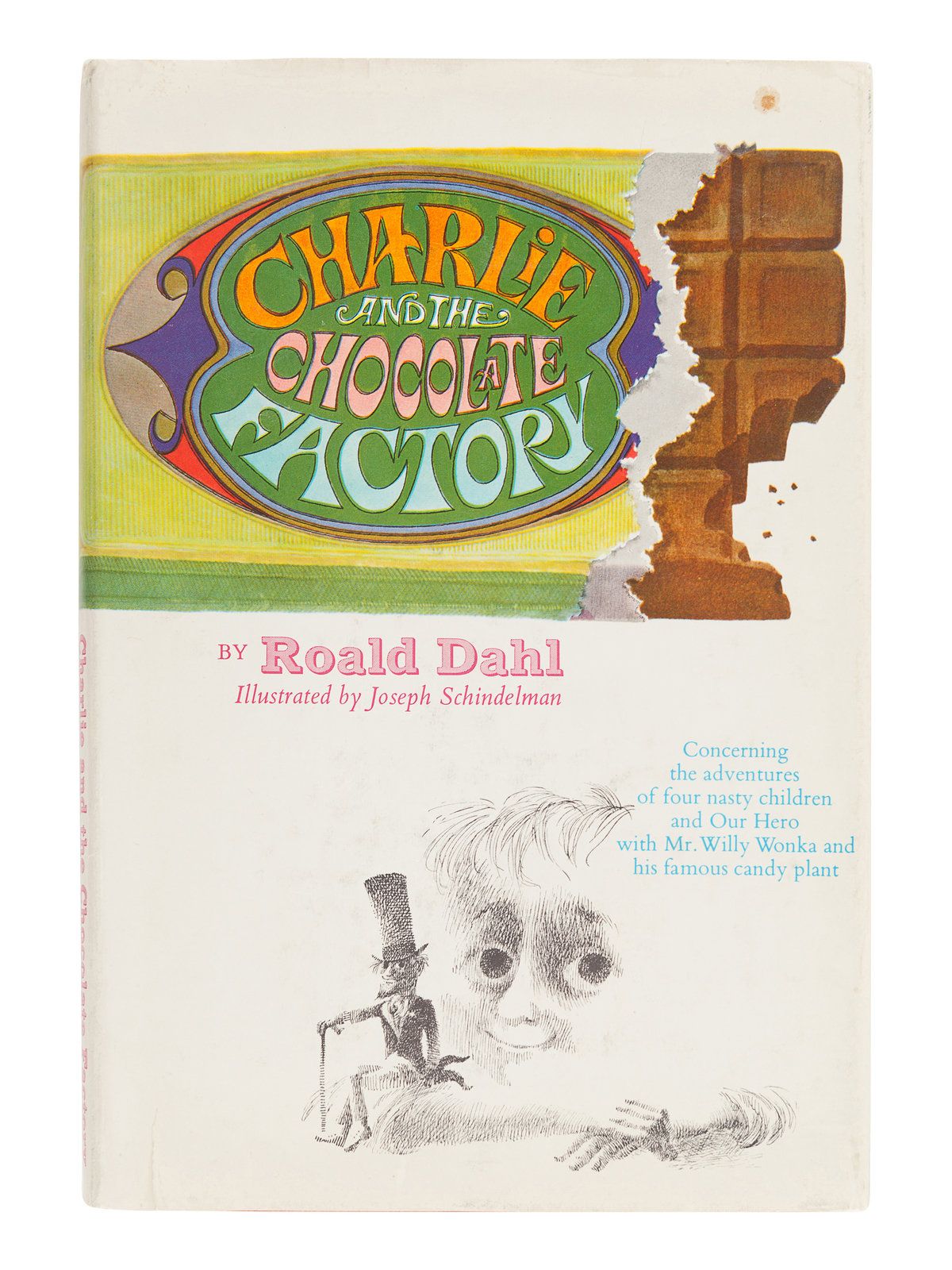 DAHL, Roald (1916-1990). Charlie and the Chocolate Factory. New York: Alfred A. Knopf, 1964. Image courtesy Hindman Auctions.