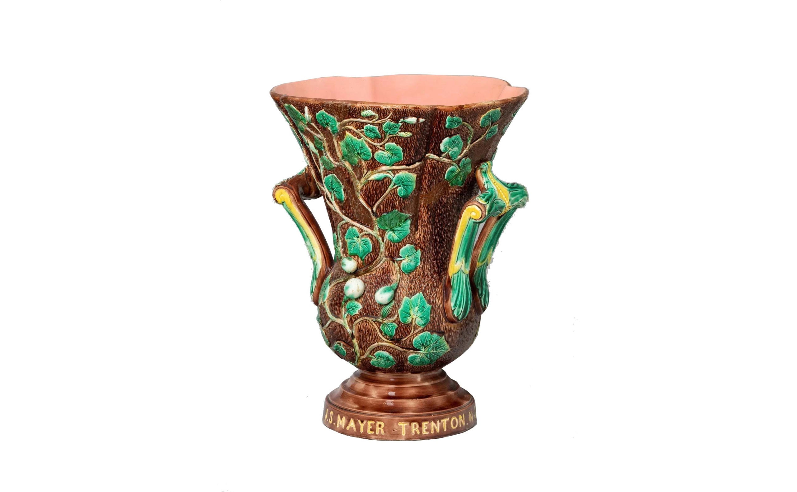 Majolica Vase by Joseph S. Mayer, Trenton. Image courtesy Bard Graduate Center