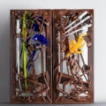 Pair of entrance doors by Albert Paley, glass elements by Martin Blank, 2004. Image courtesy Hindman