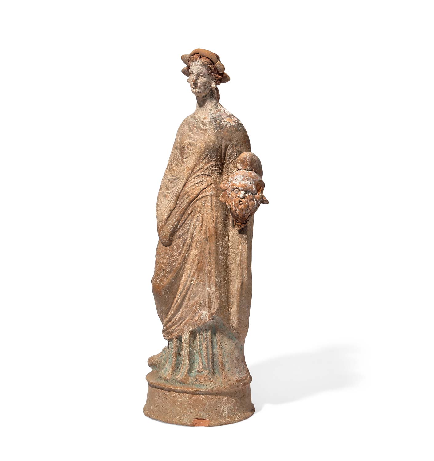 Canosan terracotta model of Thalia, Muse of Comedy, South Italy, $1,200-$1,800. Image courtesy Andrew Jones Auctions