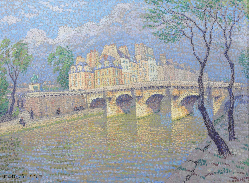 Jacques Martin-Ferrières (French, 1893-1972), 'Henri IV et le Pont Neuf,' 1918, $6,000-$8,000. Image courtesy Andrew Jones Auctions