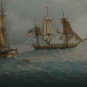 Michele Felice Cornè, "Ship America on the Grand Banks," about 1799. Image courtesy Peabody Essex Museum