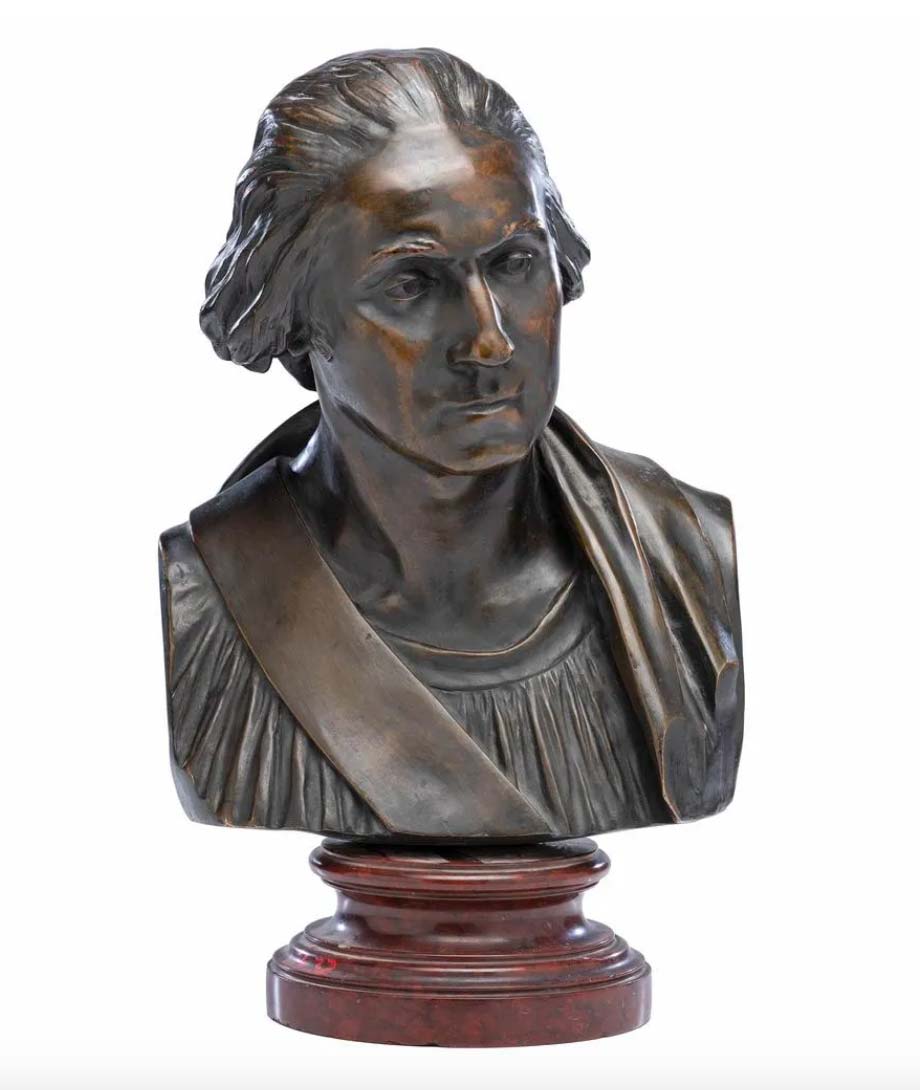 After Jean-Antoine Houdon (French, 1741-1828), George Washington, $9,000. Image courtesy Cowan's and LiveAuctioneers.com