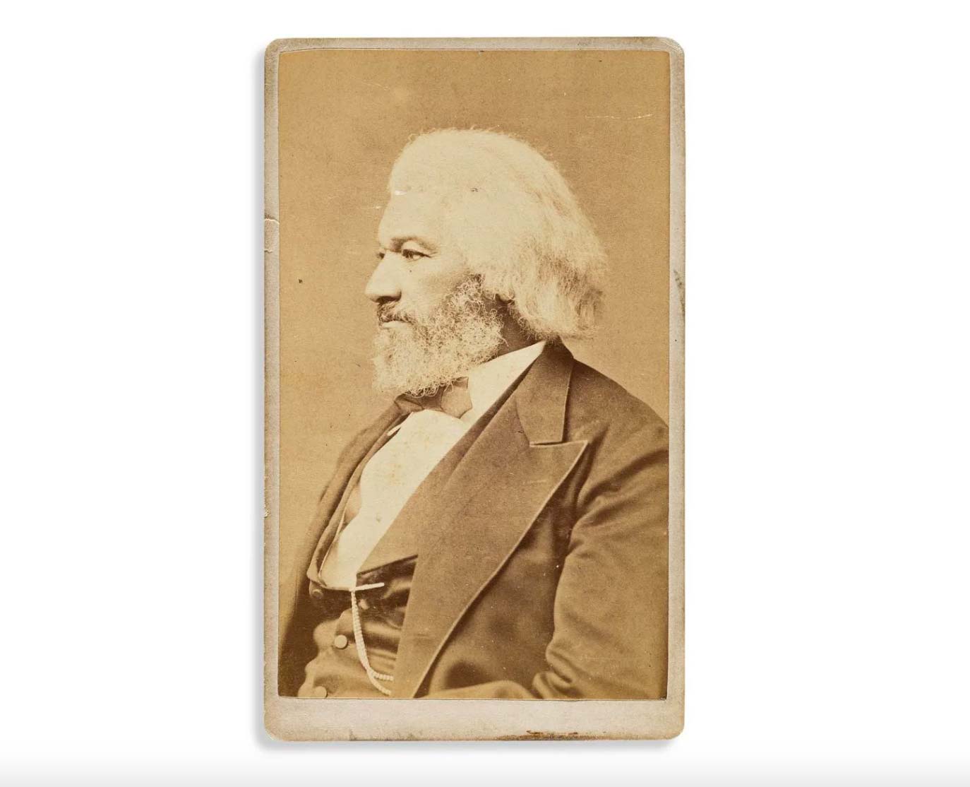 Frederick Douglass, photograph by Samuel M. Fassett, 1878. $15,000-$25,000. Image courtesy Swann's Auction Galleries