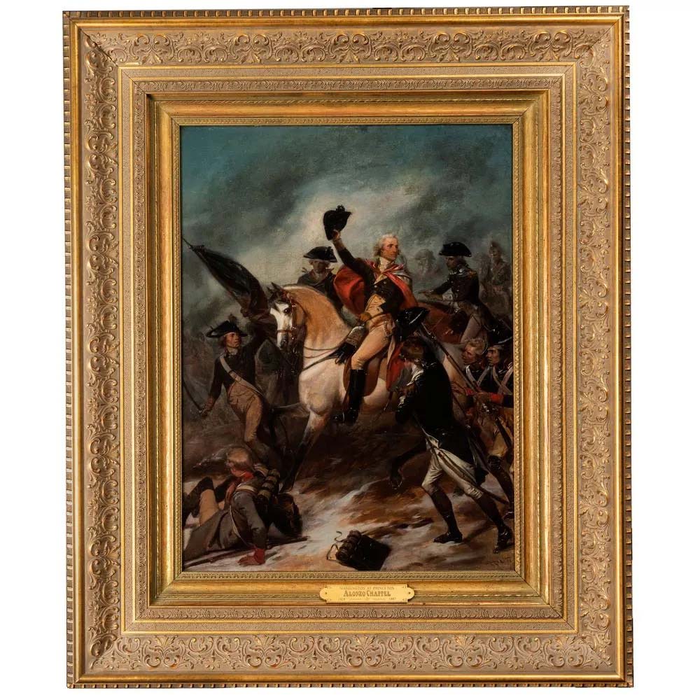 Alonzo Chappel (American, 1828-1887), 'George Washington at Princeton, 1777,' $35,200. Image courtesy Cowan's and LiveAuctioneers.com