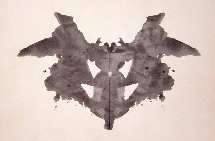 Rorschach inkblot, public domain image via Wikipedia