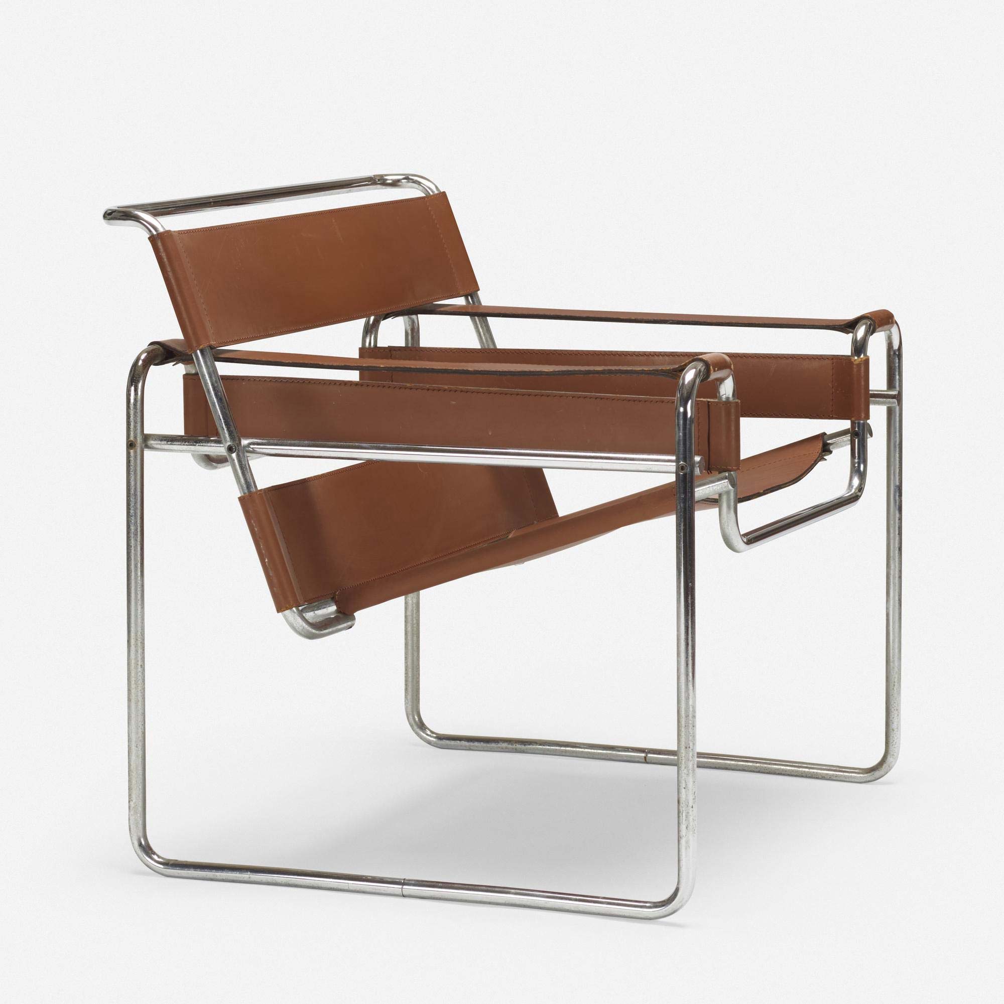 This Marcel Breuer Wassily chair, circa 1970, in chrome-plated steel and leather, fetched $4,000 plus buyer’s premium in September 2020 at Wright. Photo courtesy of Wright and LiveAuctioneers